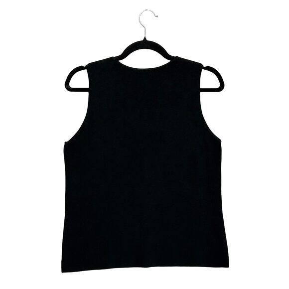 Eileen Fisher Silk Blend Sleeveless Top Women's Sz S Black Textured Stretch - Picture 2 of 5